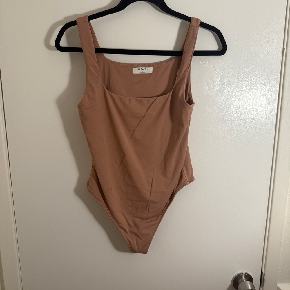 Babaton by Aritzia One Piece Tan Bodysuit Womens Large